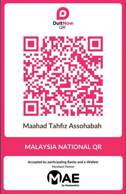 DuitNow QR rasmi Maahad Tahfiz Assohabah untuk infaq